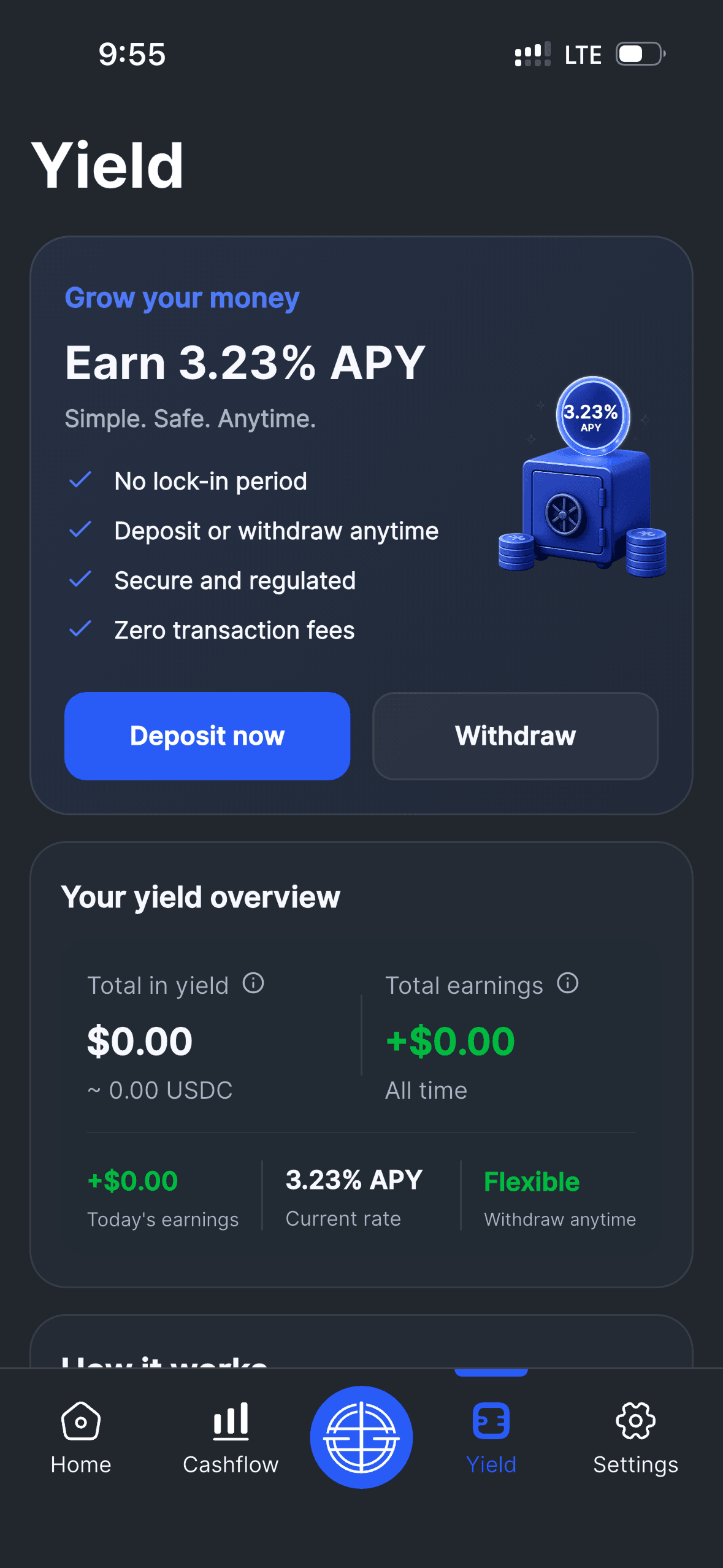 EQ9 yield screen showing flexible yield access and yield overview