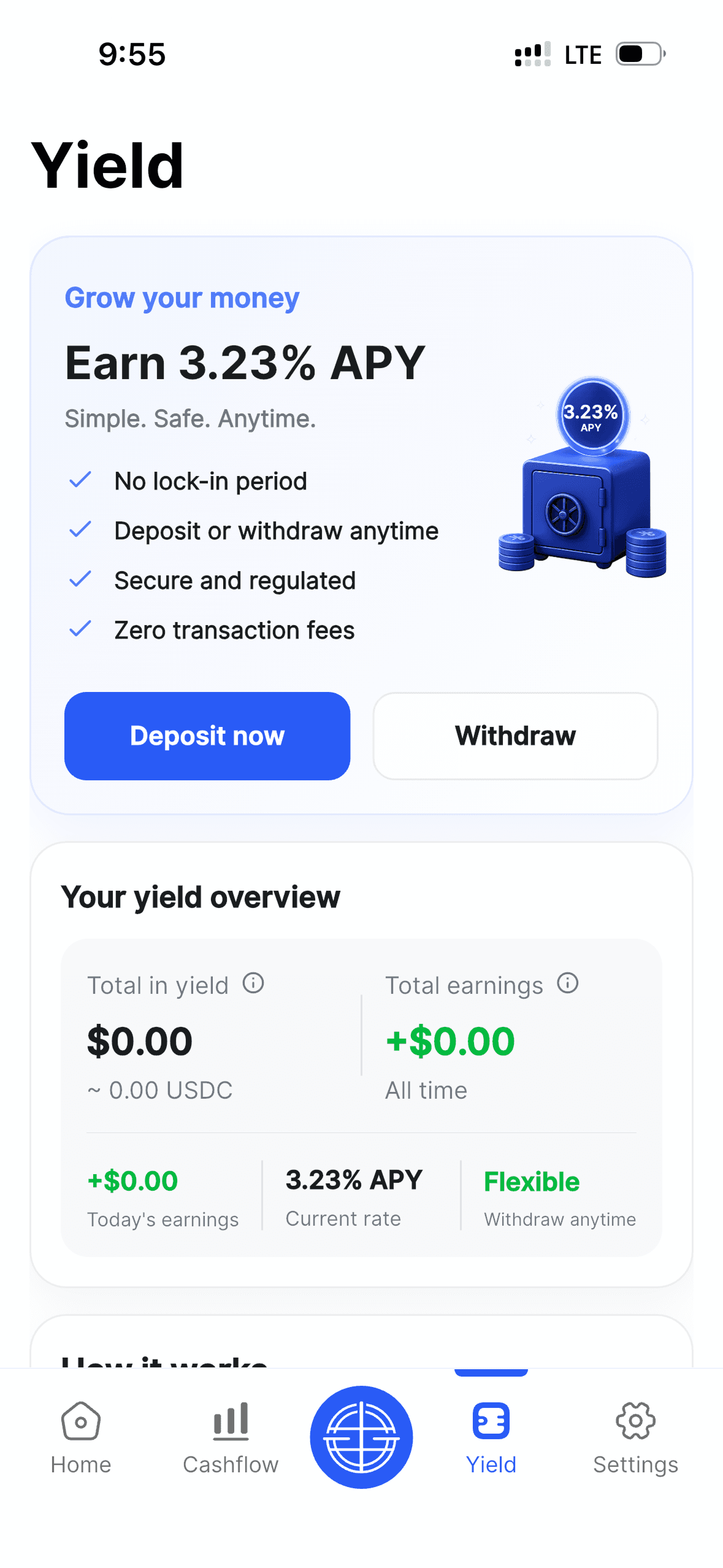 EQ9 yield screen showing flexible yield access and yield overview